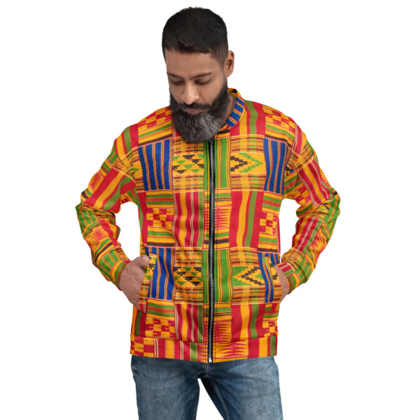 Kente Print Unisex Bomber Jacket - Image 6