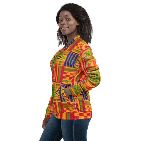 Kente Print Unisex Bomber Jacket - Image 4