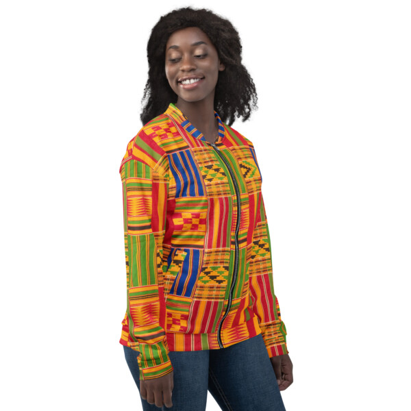 Kente Print Unisex Bomber Jacket - Image 3
