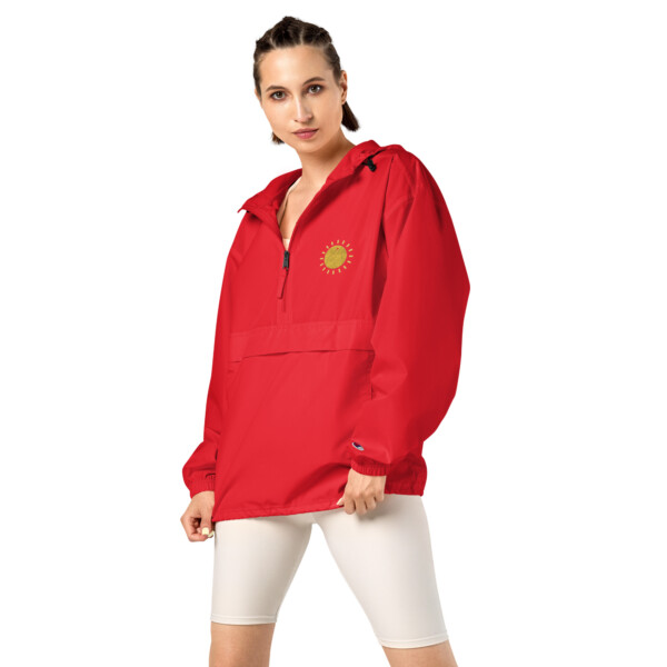 SS Embroidered Champion Packable Jacket Red - Image 2
