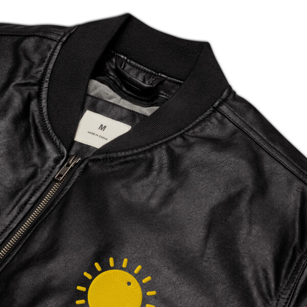Apex Leather Bomber Jacket - Image 3