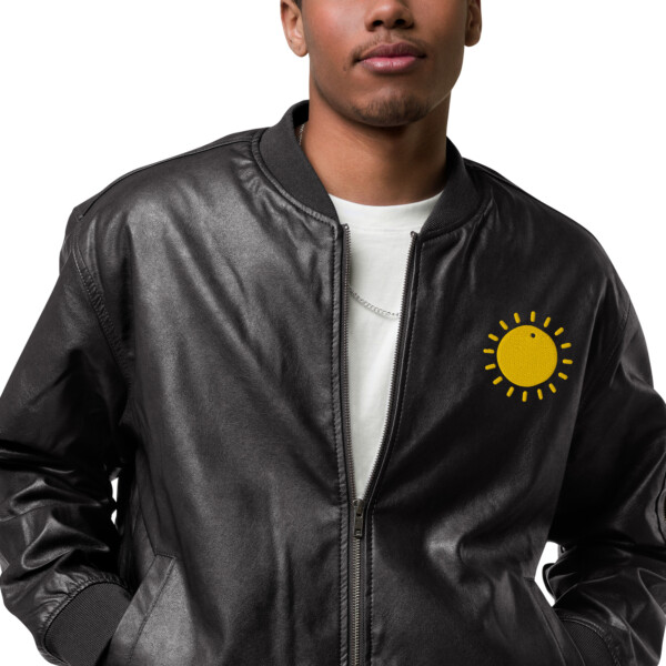 Apex Leather Bomber Jacket - Image 4