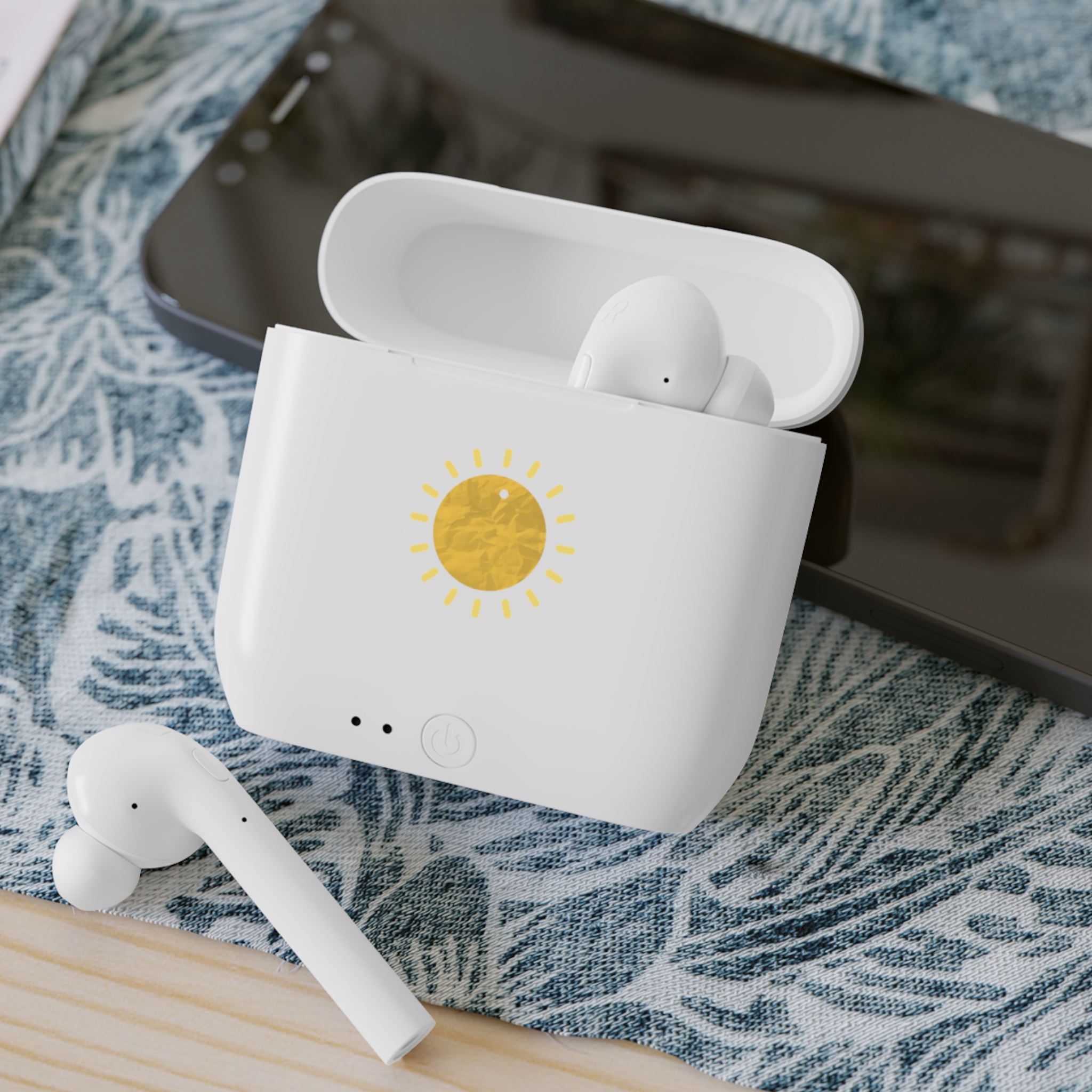 Wireless Earbuds Case with Sun Sticker – 30 percent to solar generators and lamps