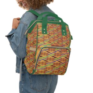 Kente Diaper Backpack — Multifunctional (30% to Solar Relief)