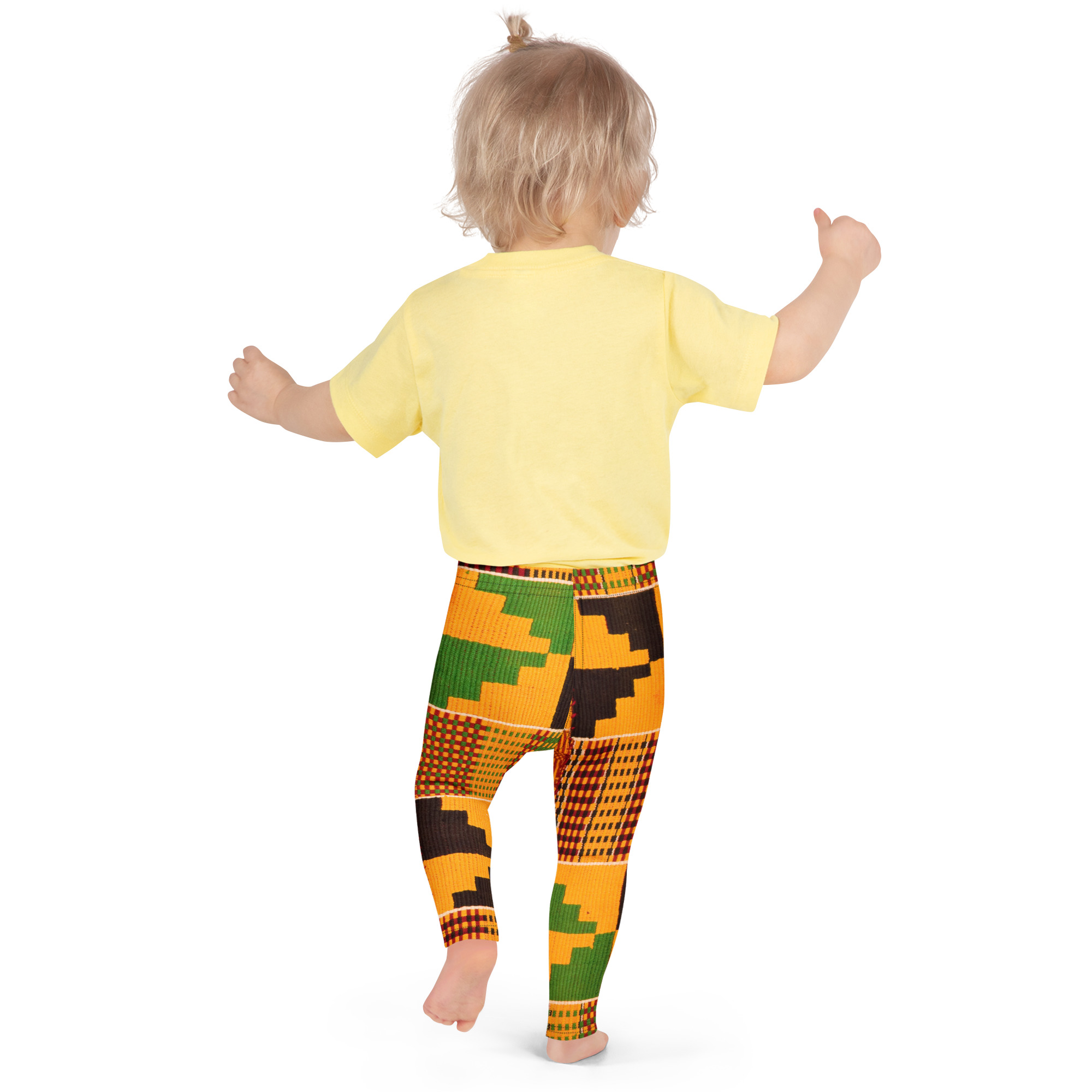 Kente Print Kid's Leggings - Image 11