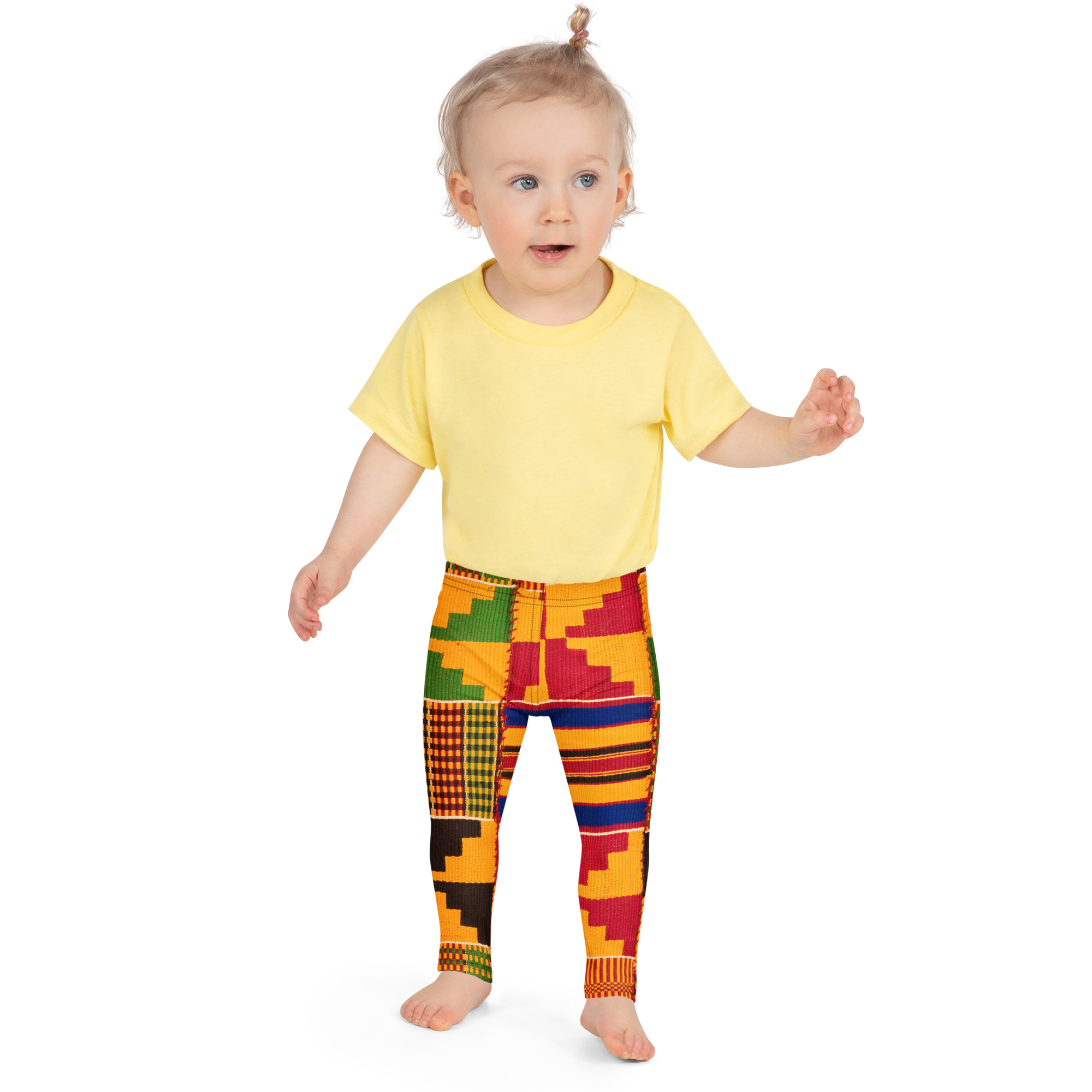 Kente Print Kid's Leggings - Image 10