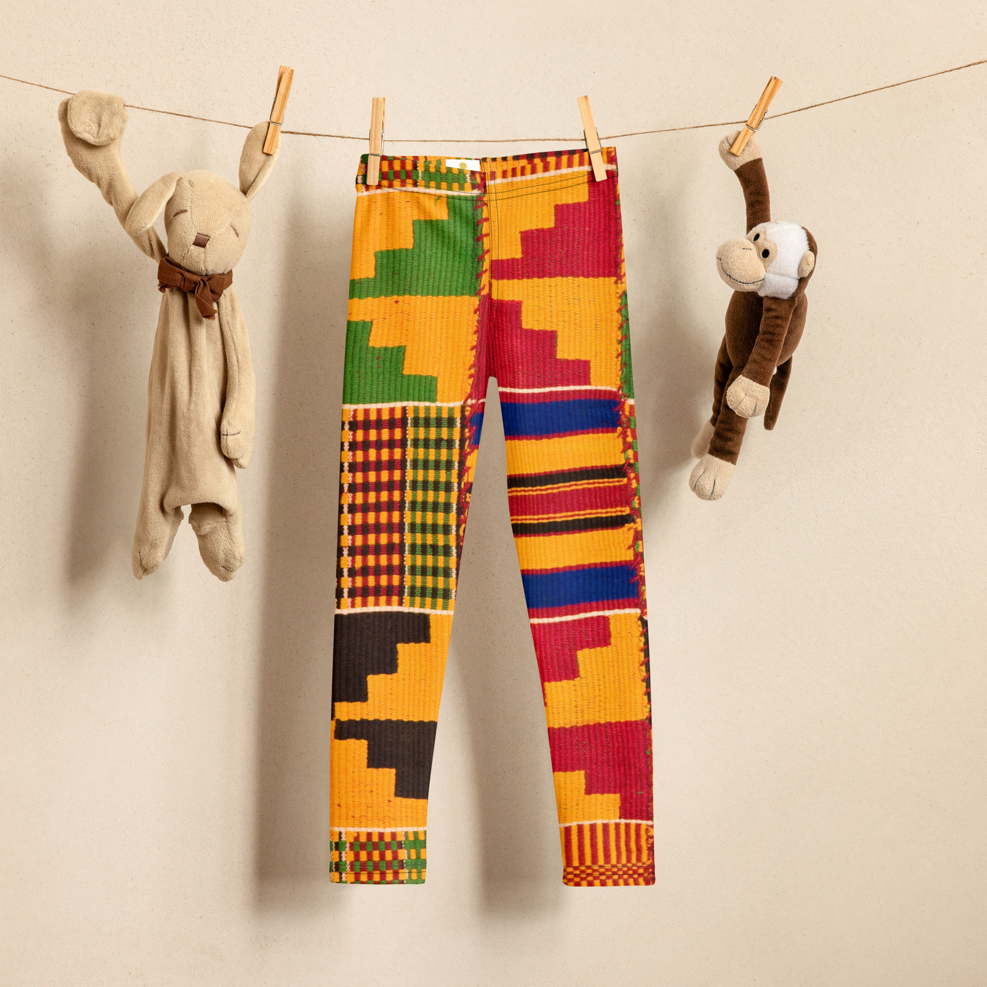 Kente Print Kid's Leggings - Image 15
