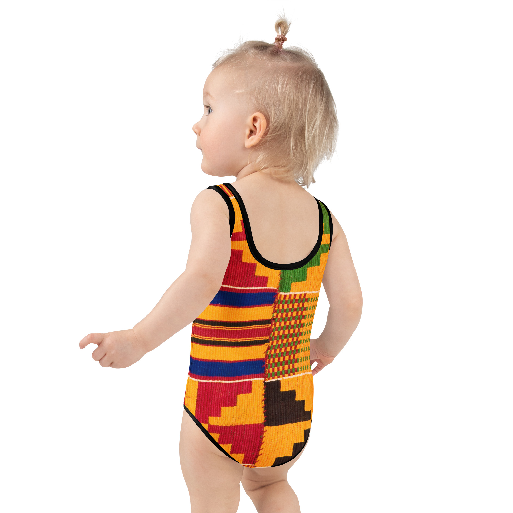 Kente Print Kids Swimsuit - Image 3
