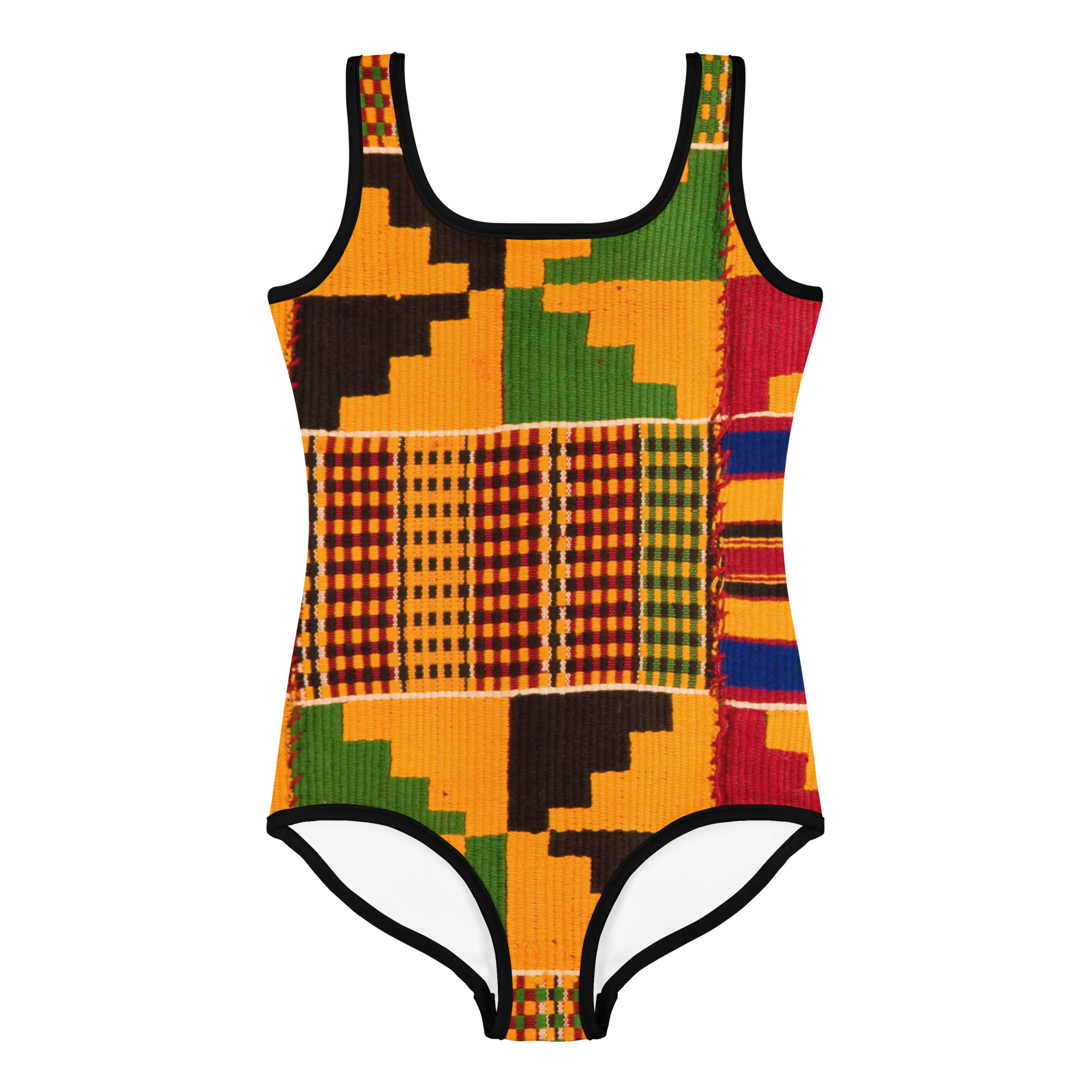 Kente Print Kids Swimsuit - Image 4