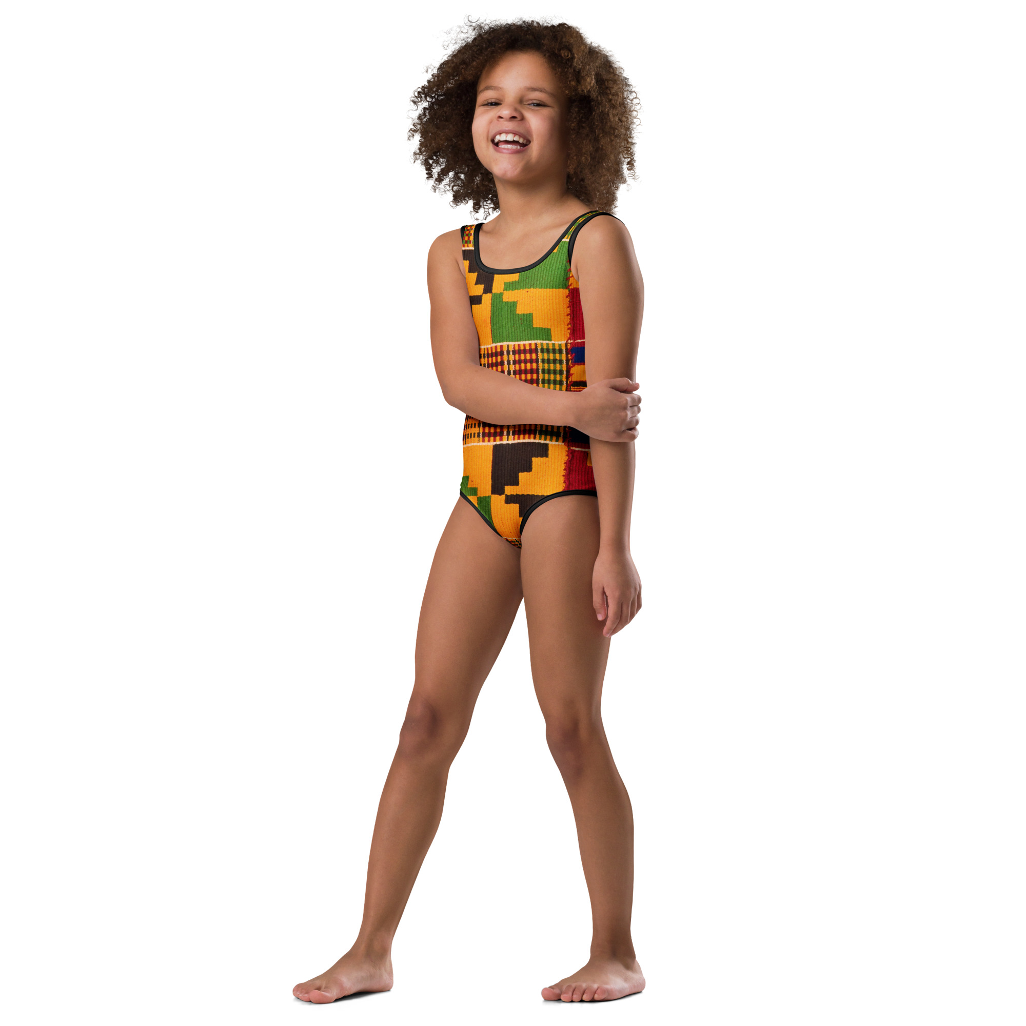 Kente Print Kids Swimsuit - Image 14