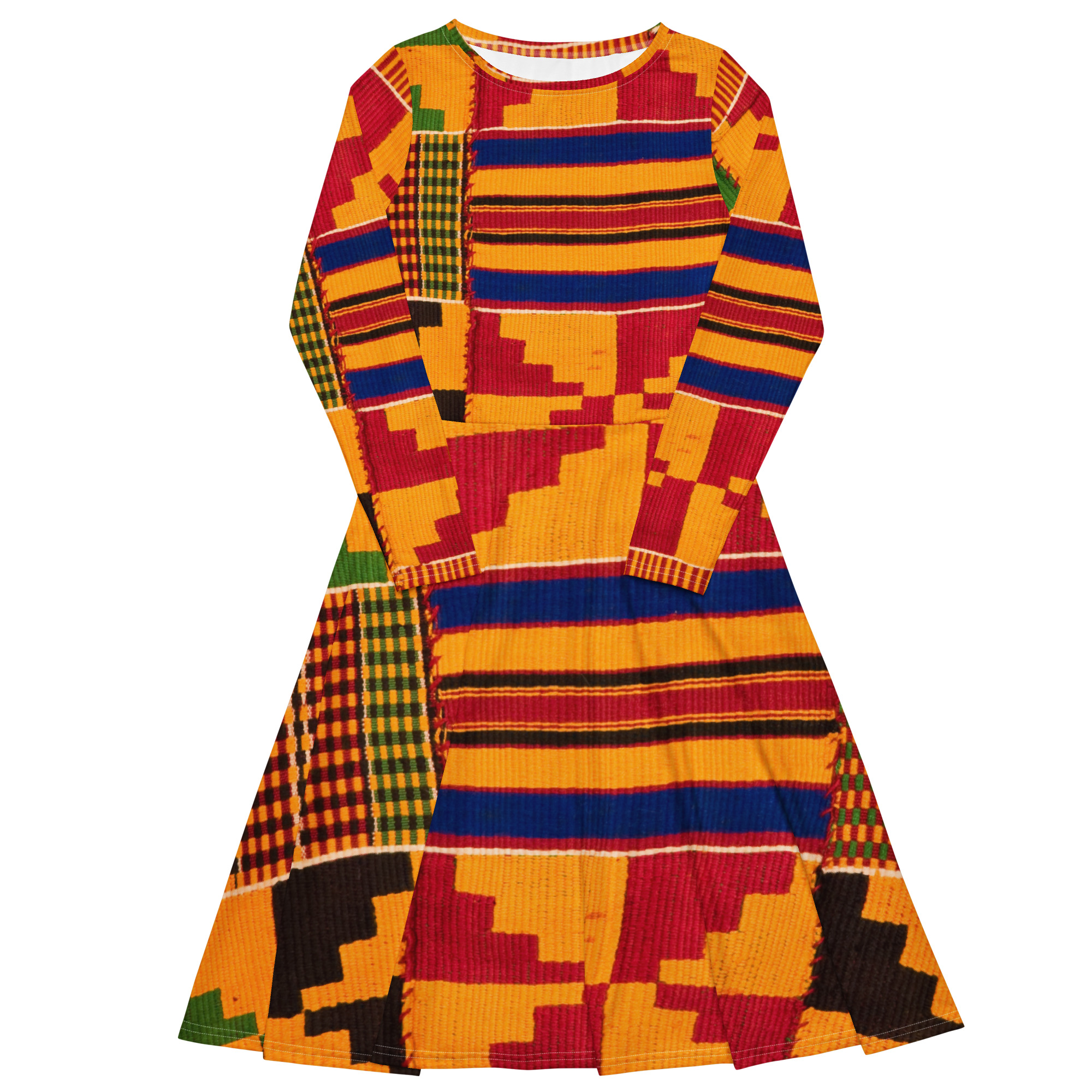 All-over print long sleeve midi dress - Image 12