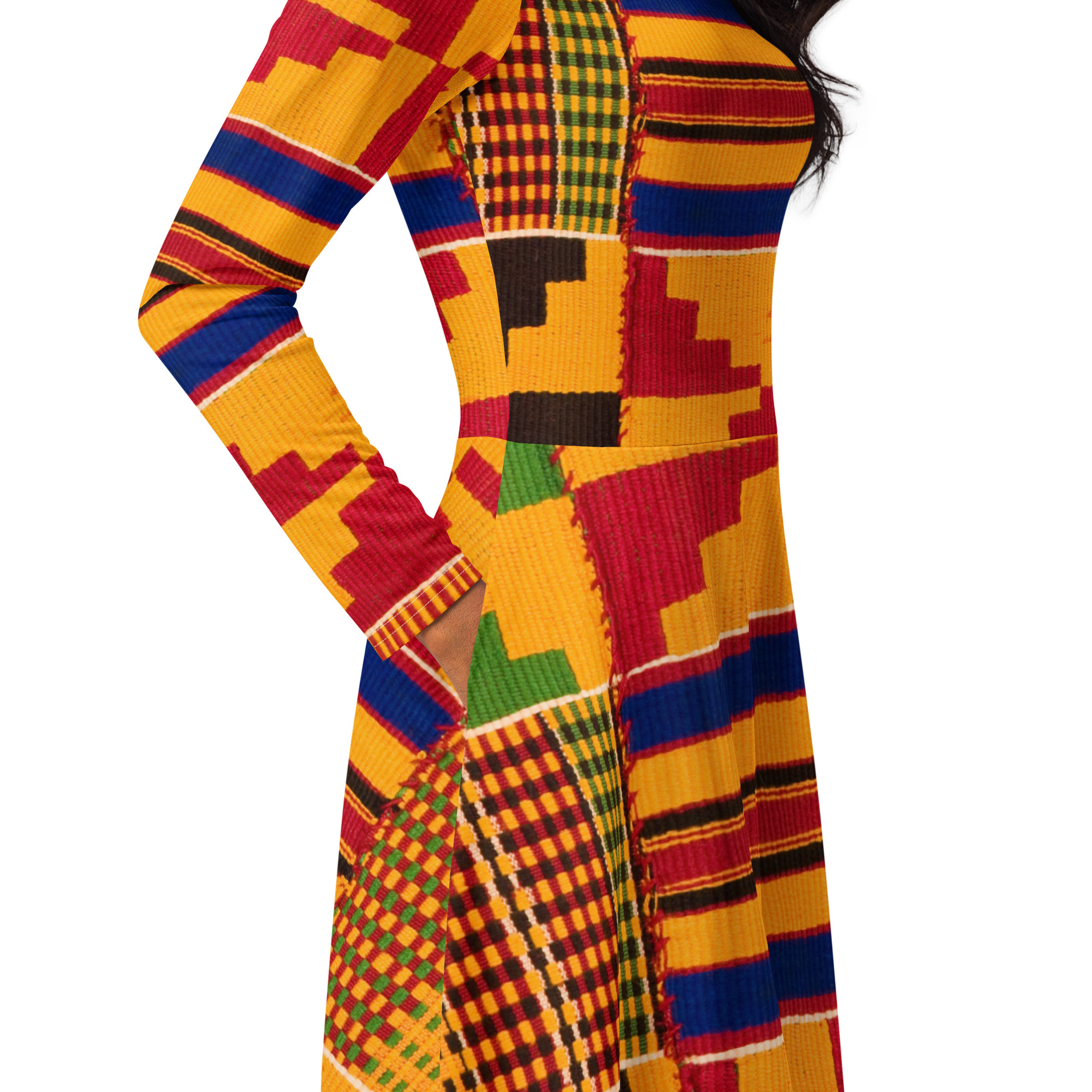 All-over print long sleeve midi dress - Image 5