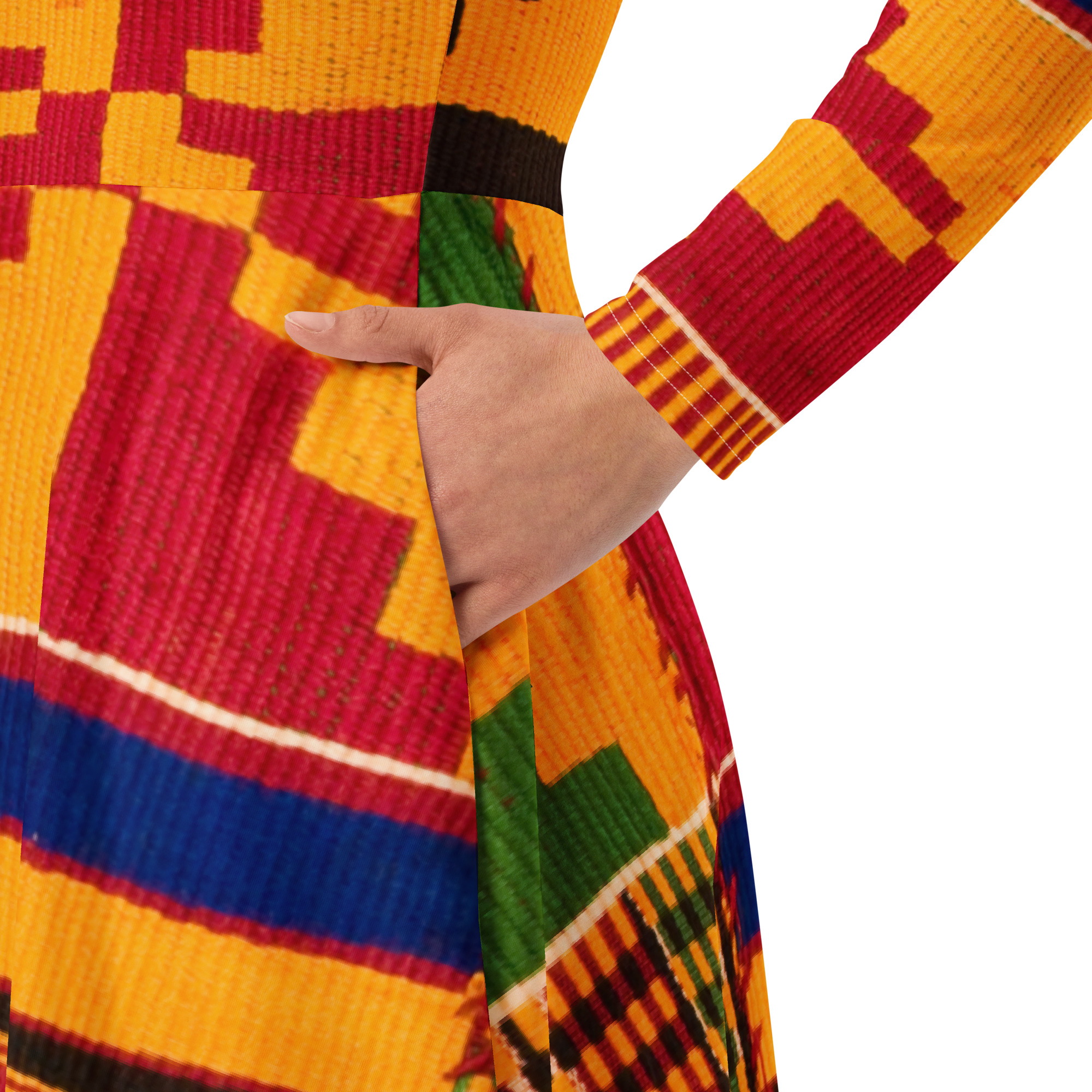 All-over print long sleeve midi dress - Image 4