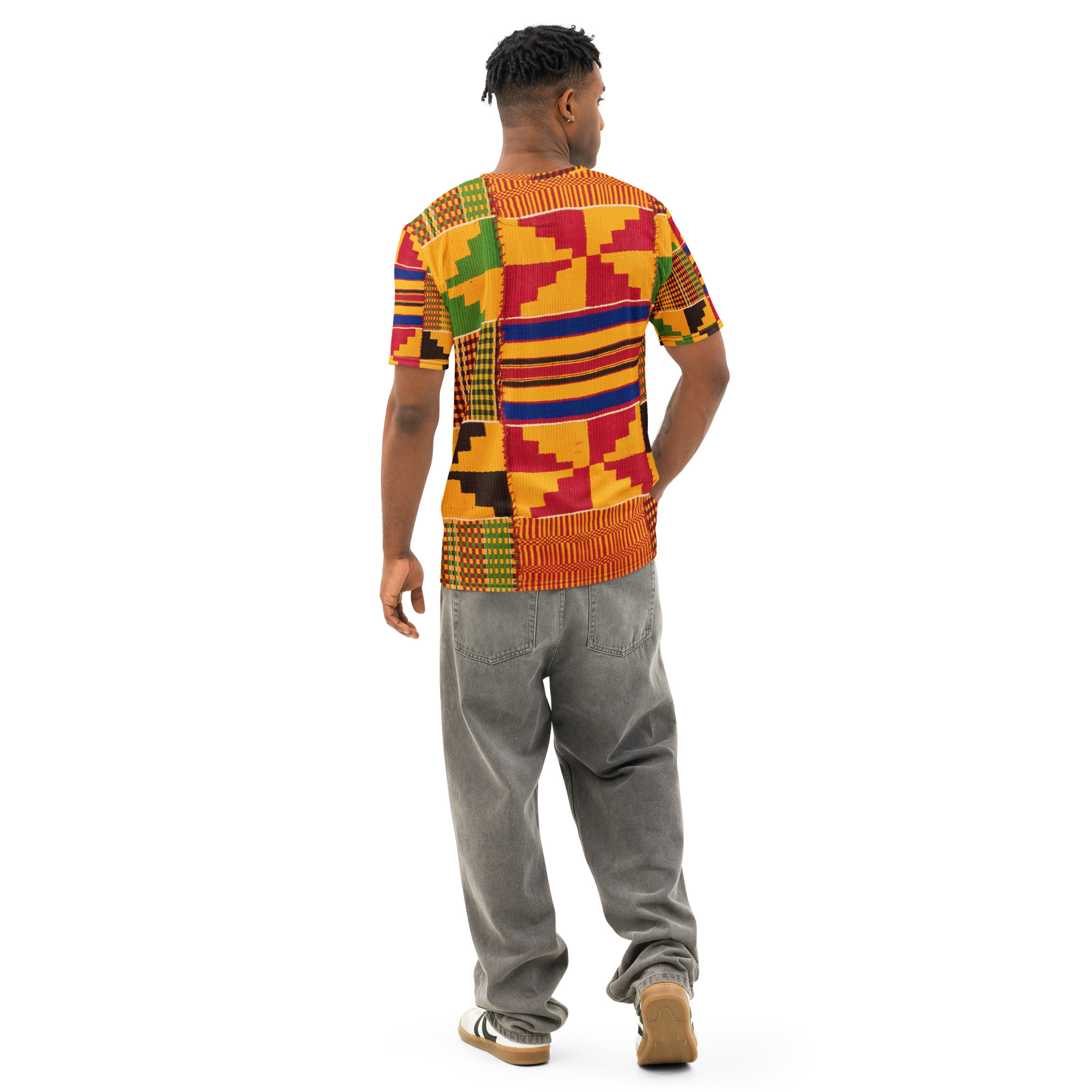 cotton crew neck Kente t-shirt - Image 4
