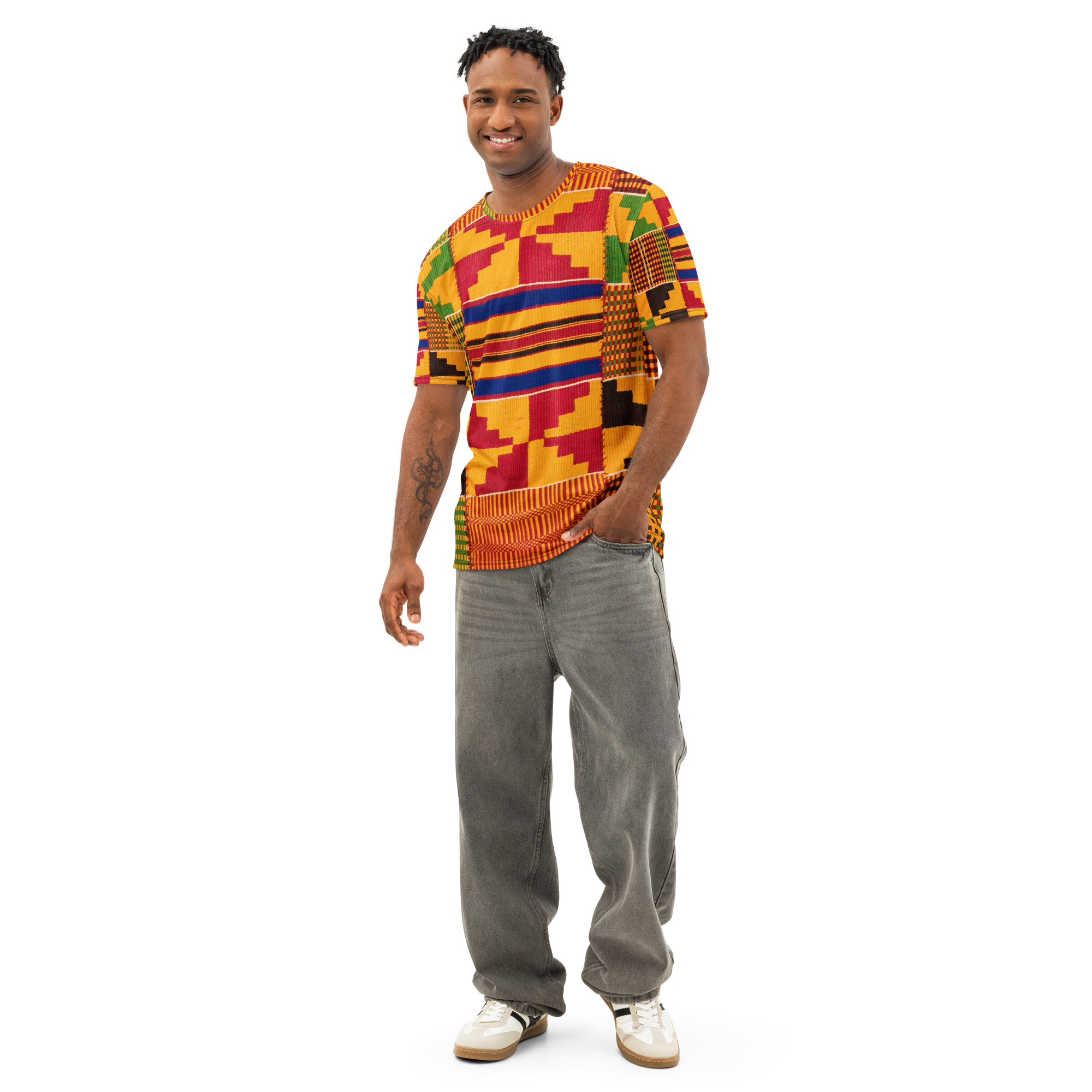 cotton crew neck Kente t-shirt