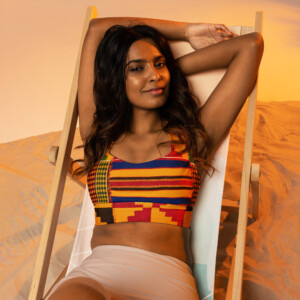 Kente Recycled Longline Sports Bra