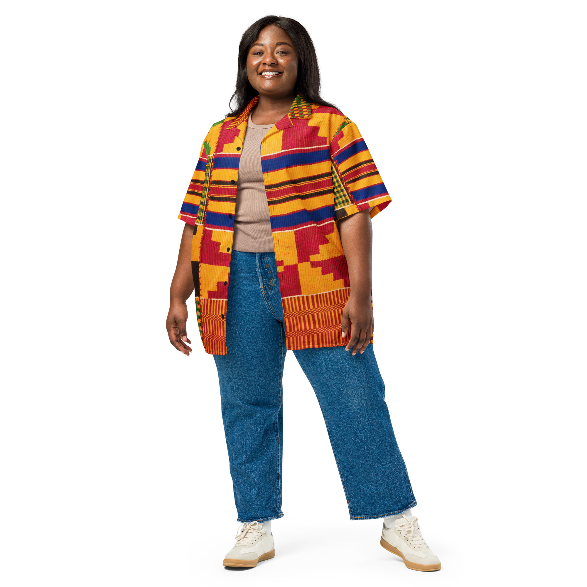 Kente Unisex button shirt - Image 2