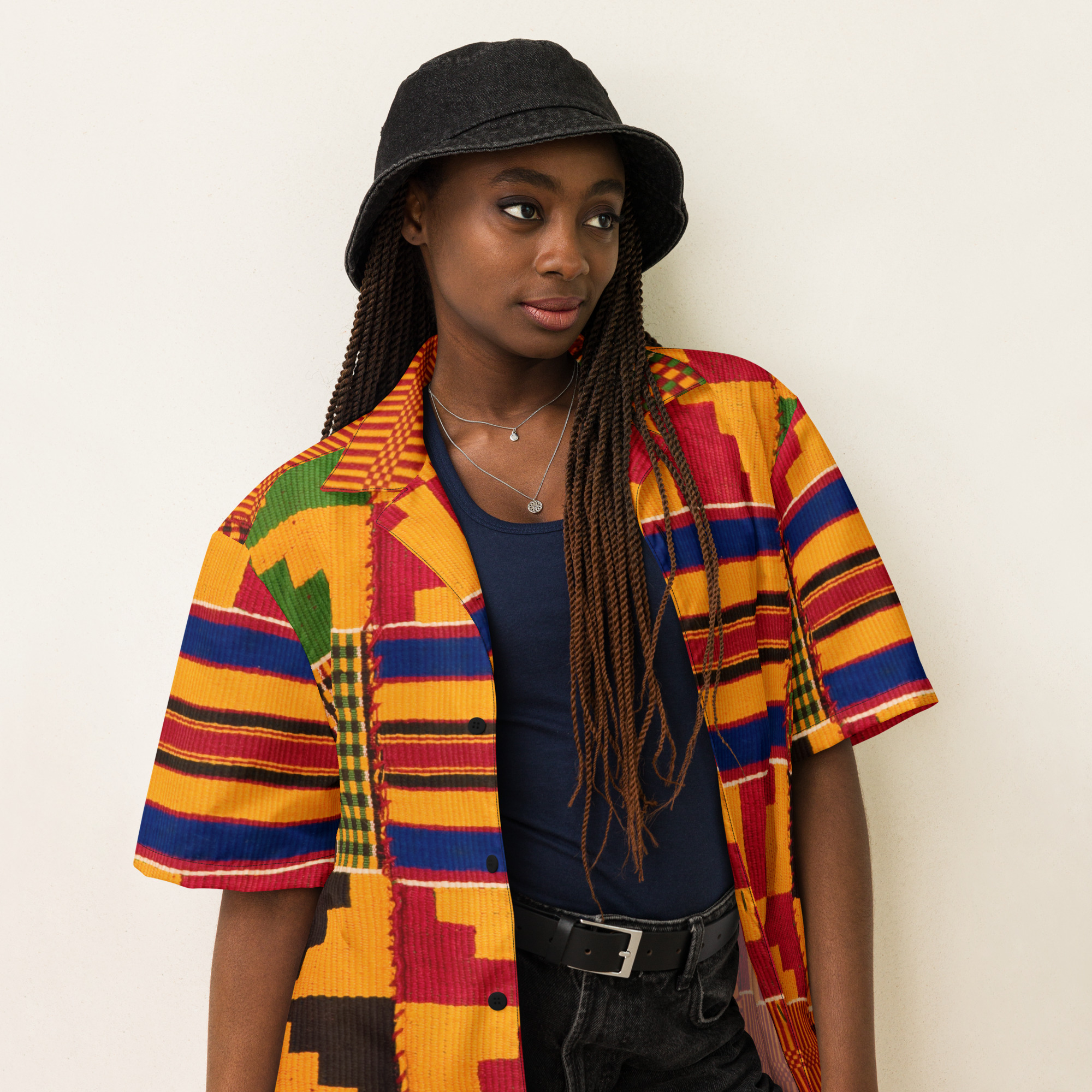 Kente Unisex button shirt - Image 10
