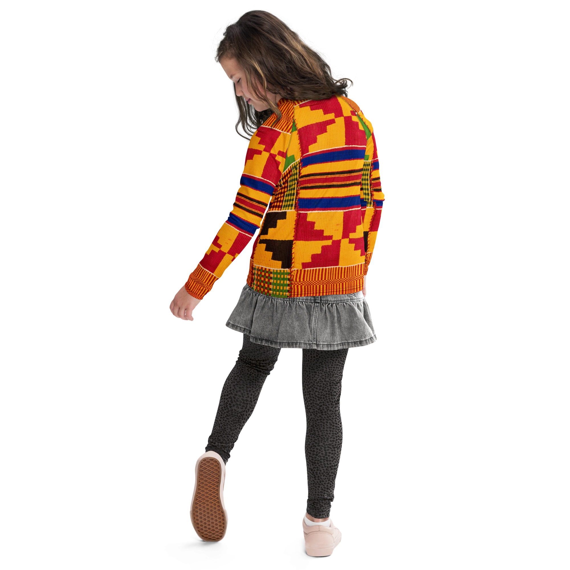 Kente Print Unisex Youth Rash Guard - Image 4