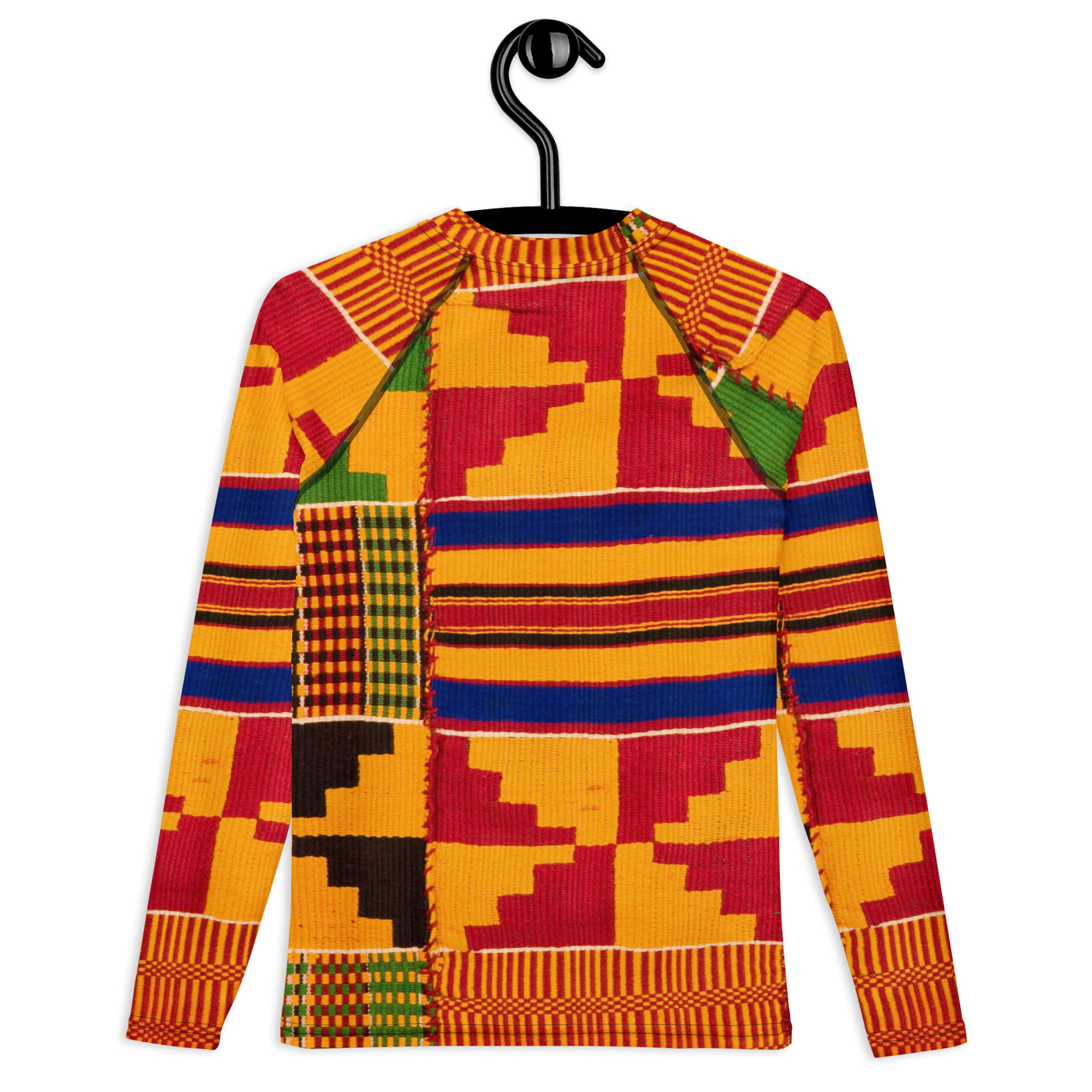 Kente Print Unisex Youth Rash Guard - Image 9