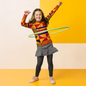 Kente Print Unisex Youth Rash Guard