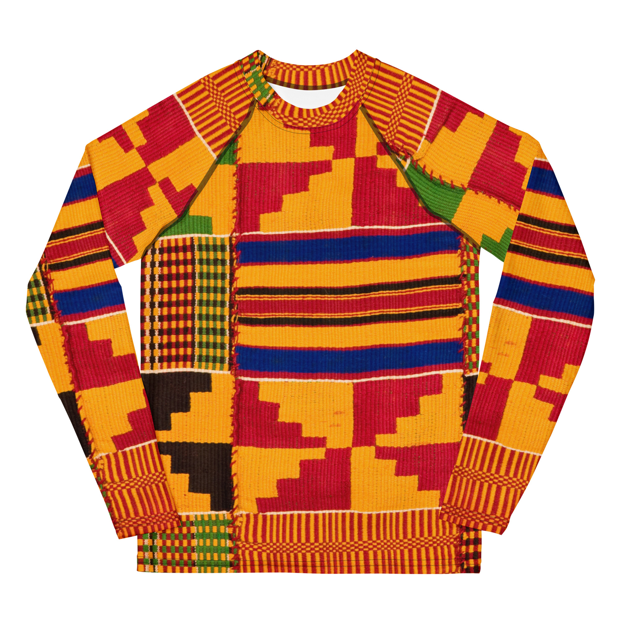 Kente Print Unisex Youth Rash Guard - Image 13