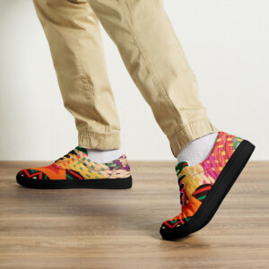 african print Men’s lace-up canvas shoes african print Men’s lace-up canvas shoes