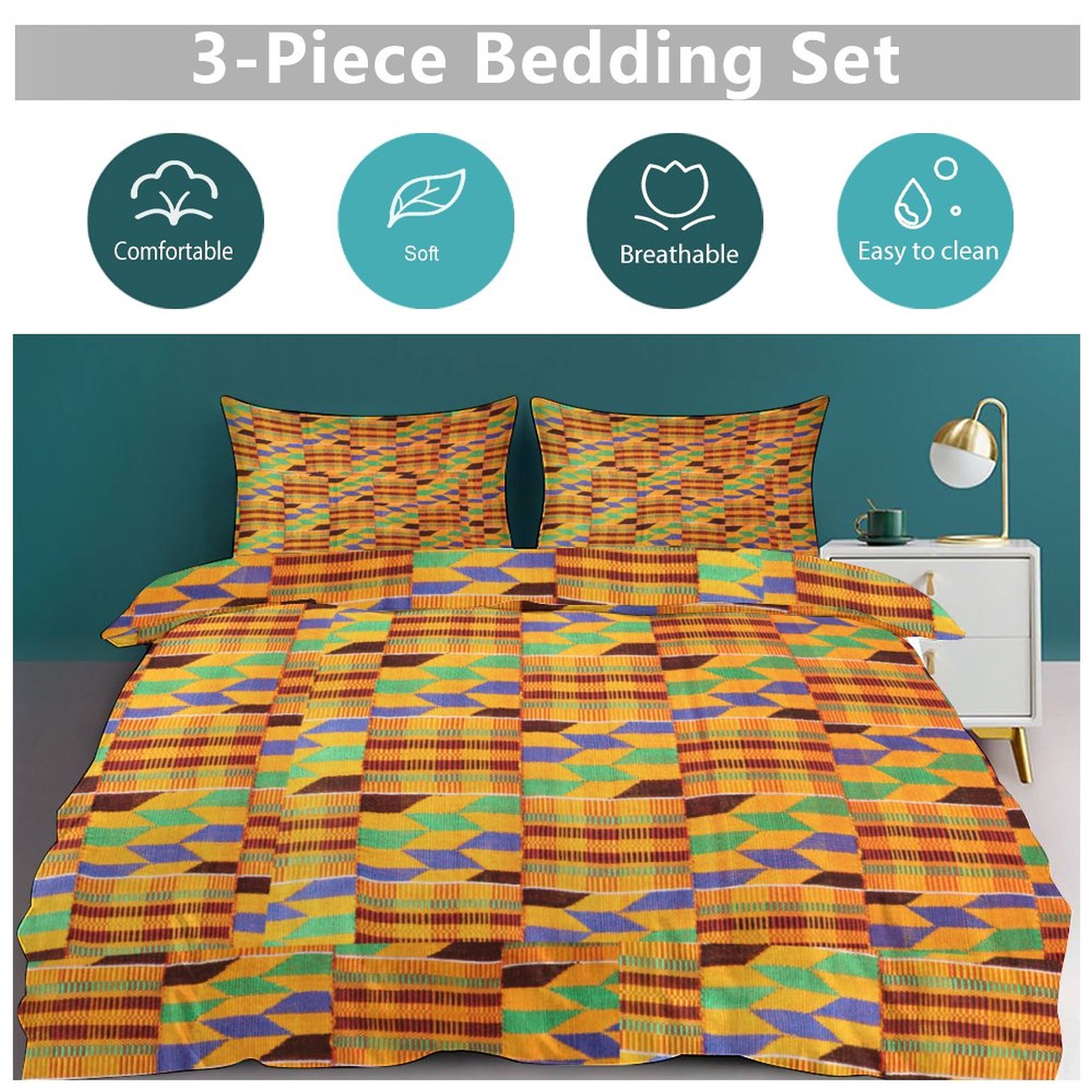 3-Piece Bedding Set-102"x90"/ 259x229cm - Image 5